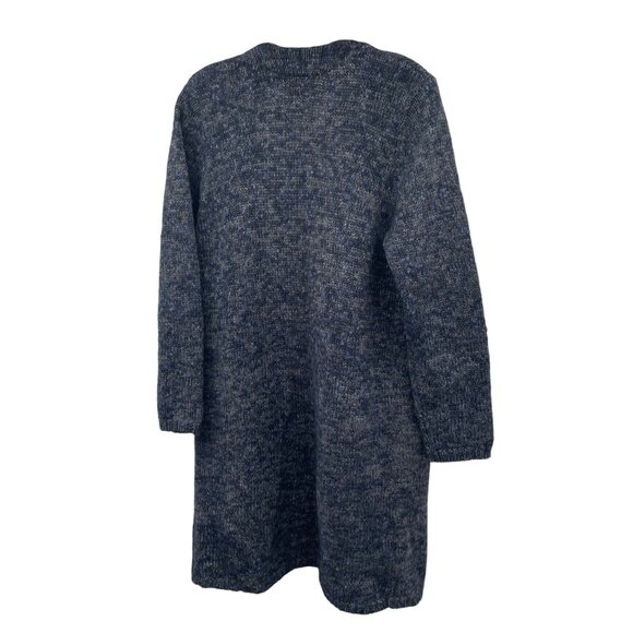 Field Manor Womens Wool Blend Knit Cardigan Open Front Blue/Gray Size Small - Picture 7 of 8